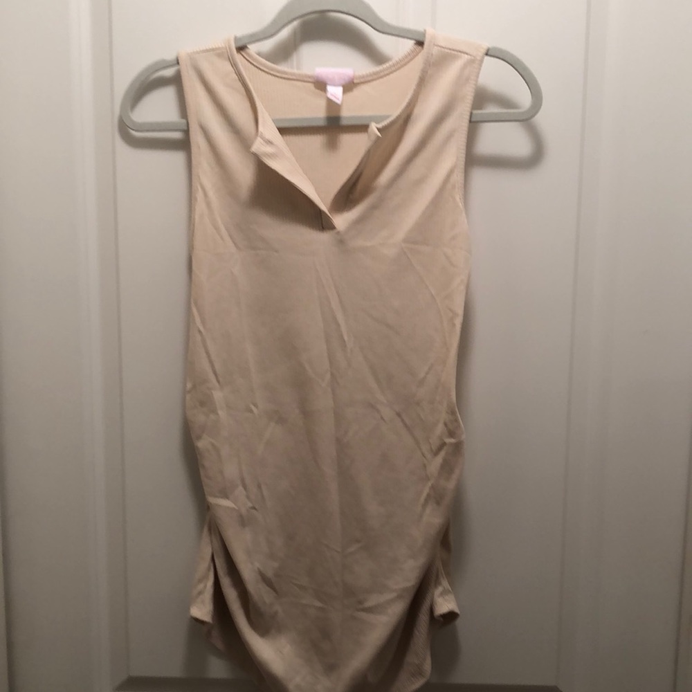 Isabel Maternity split neck ruched tank